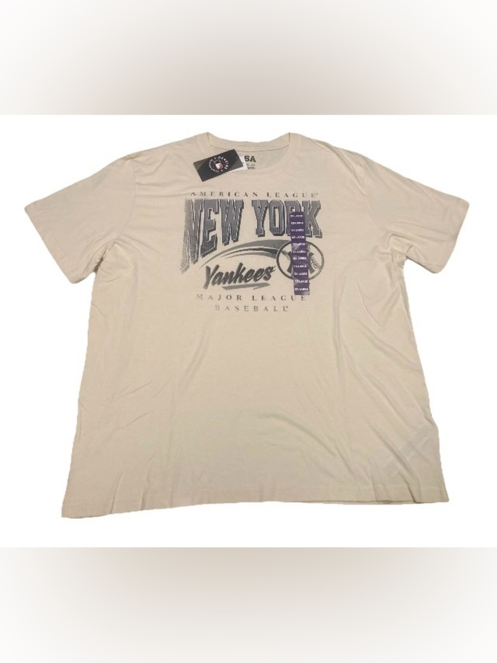New York Yankees Beige Graphic Tee - Men’s XXL, NWT